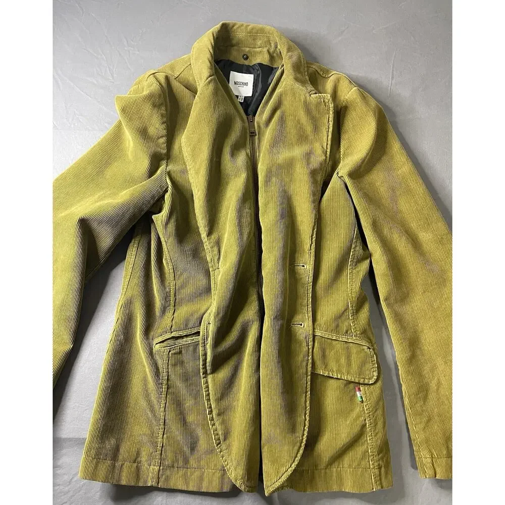 Vintage Moschino Jeans Uomo Corduroy Blazer Jacket Made in Italy IT 52 / US 42